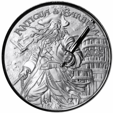 Срібна монета 1oz Антігуа та Барбуда 2 долара 2025 Східні Кариби