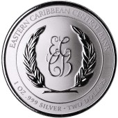 Серебряная монета 1oz Гренада 2 доллара 2025 Восточные Карибы