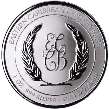 Серебряная монета 1oz Гренада 2 доллара 2025 Восточные Карибы