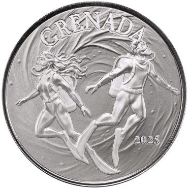 Срібна монета 1oz Гренада 2 долари 2025 Східні Кариби