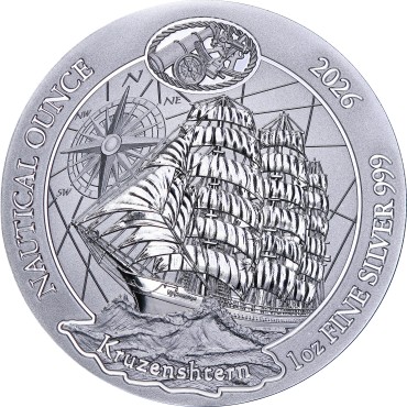 Серебряная монета 1oz Корабль Крузенштерн 50 франков 2026 Руанда