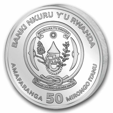 Серебряная монета 1oz Корабль Крузенштерн 50 франков 2026 Руанда