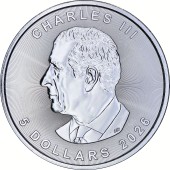 Серебряная монета 1oz Кленовый Лист 5 долларов 2026 Канада