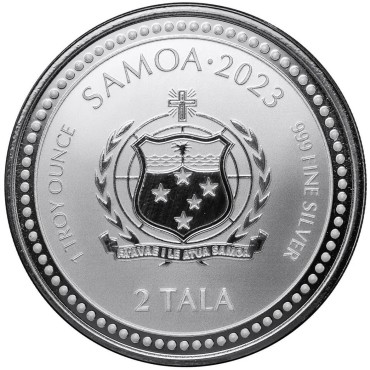 Серебряная монета 1oz Иисус Учитель 2 тала 2023 Самоа