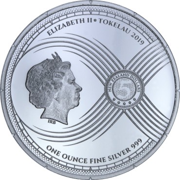 Серебряная монета 1oz Хронос 5 долларов 2019 Токелау