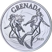 Срібна монета 1oz Гренада 2 долари 2025 Східні Кариби