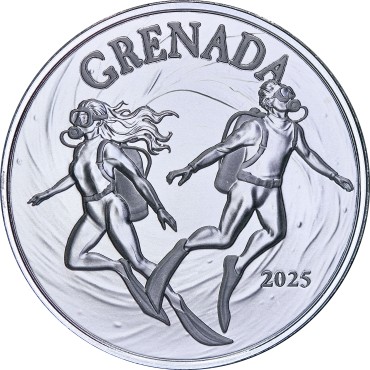 Серебряная монета 1oz Гренада 2 доллара 2025 Восточные Карибы