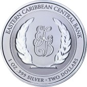 Серебряная монета 1oz Ангилья 2 доллара 2025 Восточные Карибы