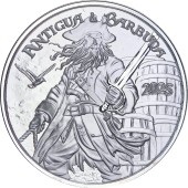 Серебряная монета 1oz Антигуа и Барбуда 2 доллара 2025 Восточные Карибы