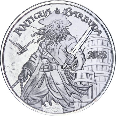 Срібна монета 1oz Антігуа та Барбуда 2 долара 2025 Східні Кариби
