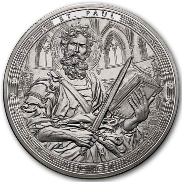Серебряная монета 1oz Святой Павел 5 седи 2026 Гана (пруф)