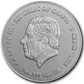 Серебряная монета 1oz Святой Павел 5 седи 2026 Гана (пруф)