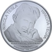 Срібна монета 1oz Нікола Тесла 100 динарів 2018 Сербія