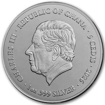 Серебряная монета 1oz Святой Иуда 5 седи 2026 Гана (пруф)