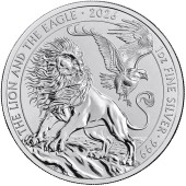 Серебряная монета 1oz Британский Лев и Американский Орел 2 английских фунта 2026 Британия