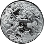 Срібна монета 1oz Русалка та Перлина 2 тала 2025 Самоаа