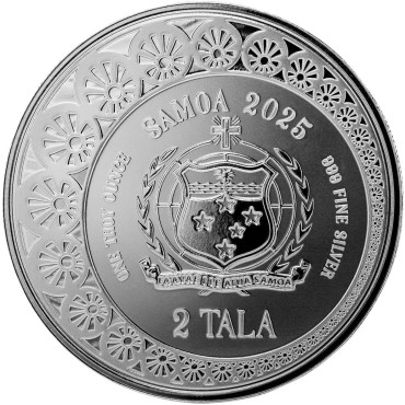 Серебряная монета 1oz Русалка и Жемчужина 2 тала 2025 Самоа