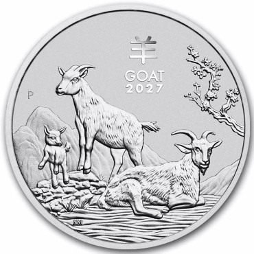 Срібна монета 1oz Рік Кози 1 долар 2027 Австралія