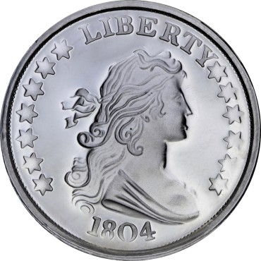 Срібна монета 1oz Свобода 1804 США рестрайк