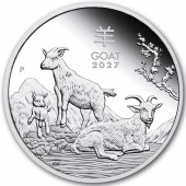 Серебряная монета 1oz Год Козы 1 доллар 2027 Австралия (пруф)