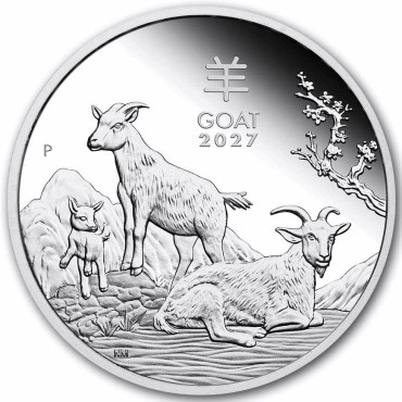 Серебряная монета 1oz Год Козы 1 доллар 2027 Австралия (пруф)