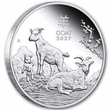 Серебряная монета 1oz Год Козы 1 доллар 2027 Австралия (пруф)