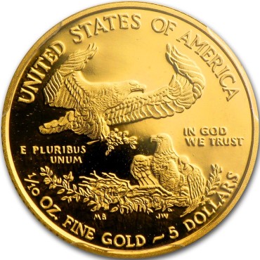 Золота монета 1/10oz Американський Орел 5 доларів 2010 США (пруф)