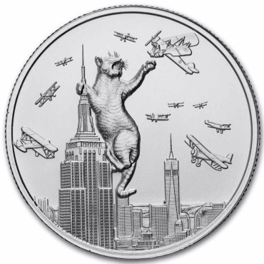 Срібний раунд 1oz Кіт Король "Ідеальне Срібло" США