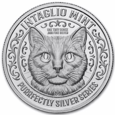 Серебряный раунд 1oz Кот Король "Идеальное Серебро" США