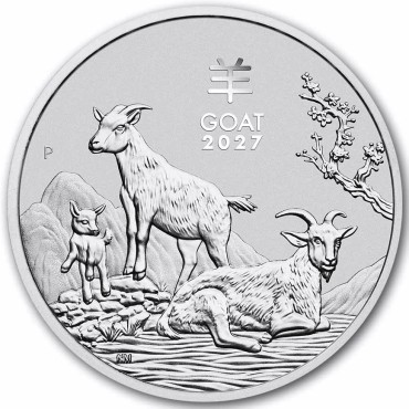 Срібна монета 2oz Рік Кози 2 долара 2027 Австралія