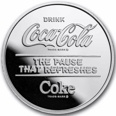 Серебряный раунд 1oz Coca-Cola 5 центов США