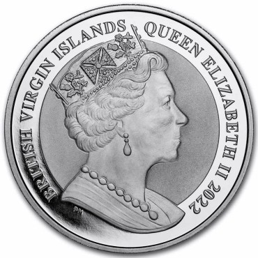 Серебряная монета 1oz Санта-Мария 1 доллар 2022 БВО (Reverse Cameo)