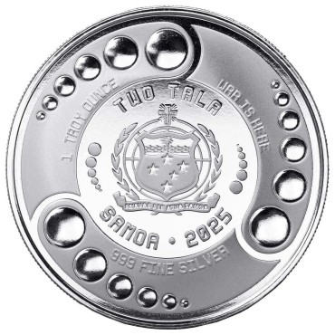 Срібна монета 1oz Інопланетні Архітектори 2 тала 2025 Самоа (кольорова)