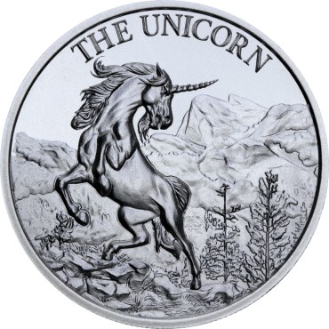 Серебряный раунд 2oz Единорог США