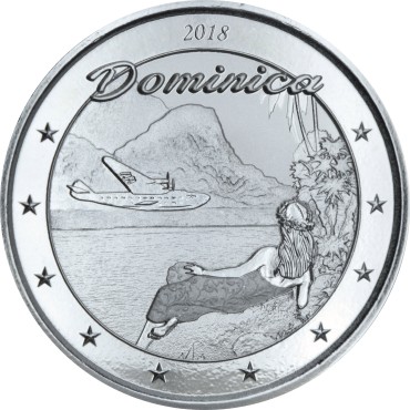 Серебряная монета 1oz Доминика 2 доллара 2018 Восточные Карибы
