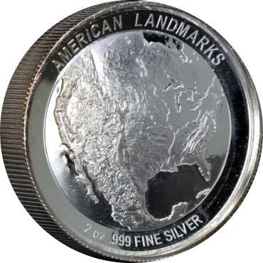 Серебряный раунд 2oz Великий Каньон США