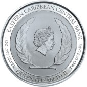 Серебряная монета 1oz Доминика 2 доллара 2018 Восточные Карибы