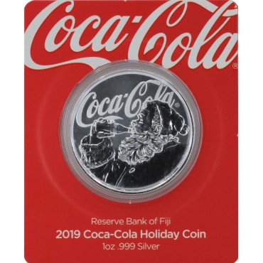 Срібна монета 1oz Coca Cola 1 долар 2019 Фіджі