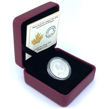 Срібна монета 1/4oz Дракон 8 доларів 2018 Канада