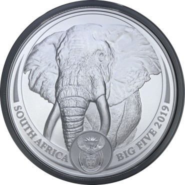 Срібна монета 1oz Слон 5 ранд 2019 Південна Африка