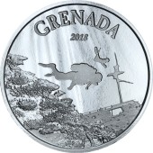 Серебряная монета 1oz Гренада 2 доллара 2018 Восточные Карибы