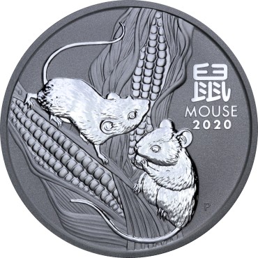Серебряная монета 2oz Год Мыши (Крысы) 2 доллара 2020 Австралия