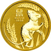Золотая монета 1/10oz Год Мыши (Крысы) 15 долларов 2020 Австралия