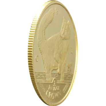 Золота монета 1/10oz Норвезька Лісова Кішка 1 крона 1991 Остров Мен