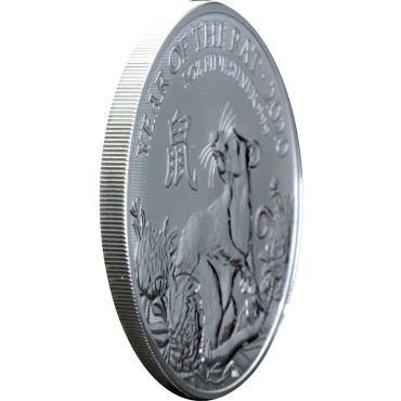 Серебряная монета 1oz Год Крысы (Мыши) 2 фунта стерлингов 2020 Великобритания