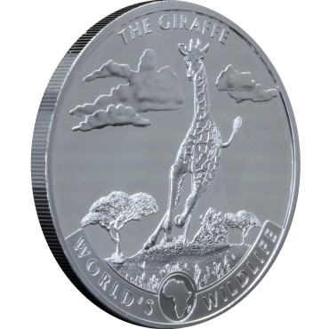 Серебряная монета 1oz Жираф 20 франков 2019 Конго
