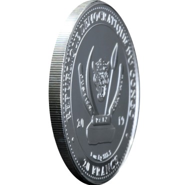 Срібна монета 1oz Жираф 20 франків 2019 Конго