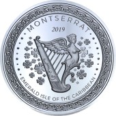 Серебряная монета 1oz Монтсеррат 2 доллара 2019 Восточные Карибы