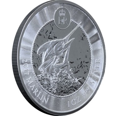 Серебряная монета 1oz Марлин 1 доллар 2017 Каймановы Острова
