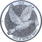 Серебряная монета 2oz 100 лет Окончания Первой Мировой Войны 2 доллара 2018 Австралия